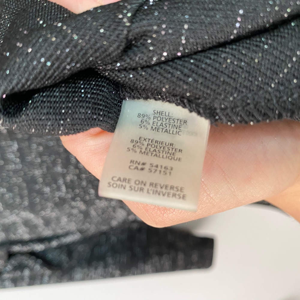 Women’s NWT Ivanka Trump Black silver shimmer large blouse - Picture 6 of 8